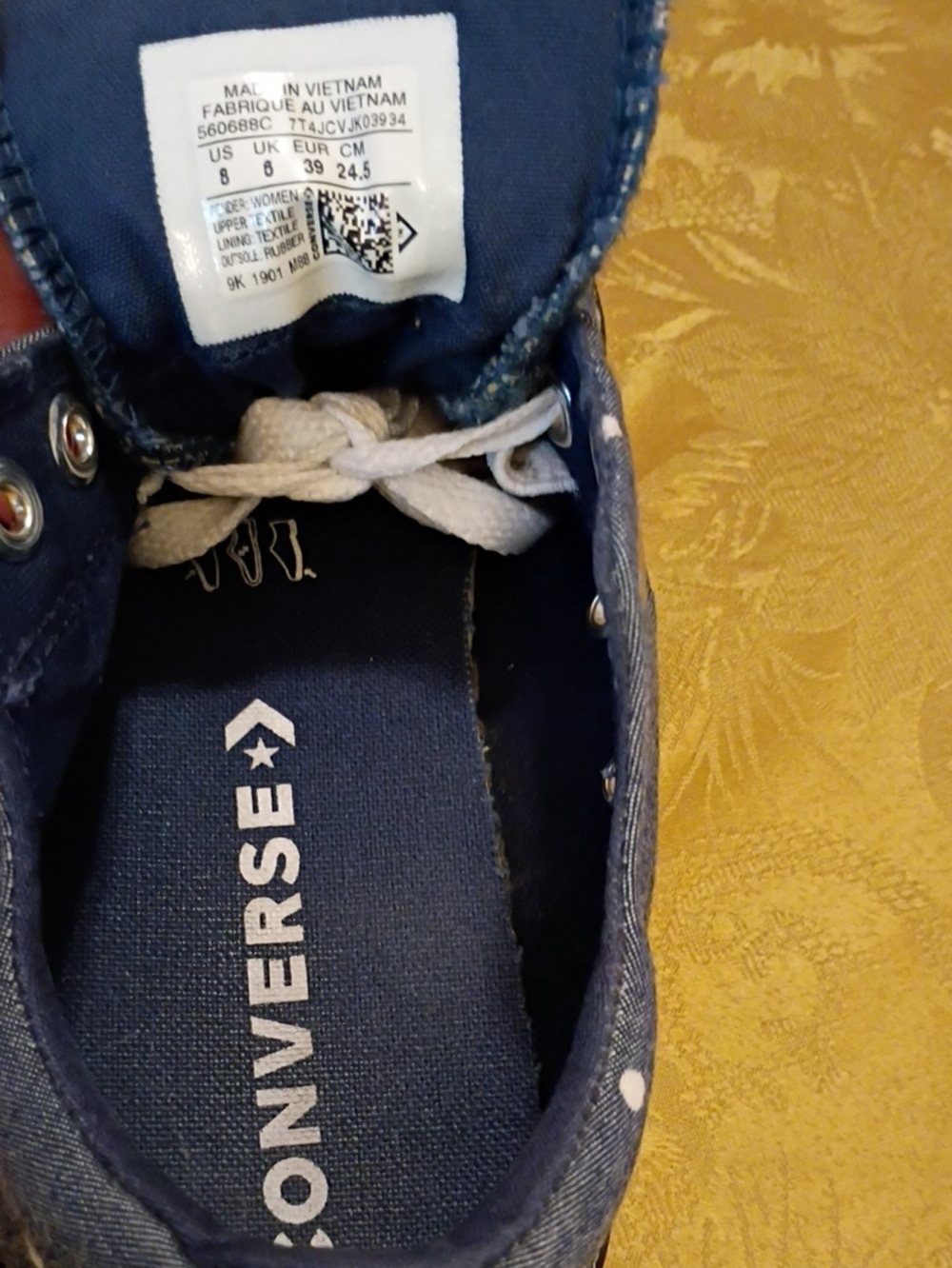 Converse Chuck Taylor All Star Polka Dot - Navy Women's 8.0 Men's 6.0 - Picture 7 of 10